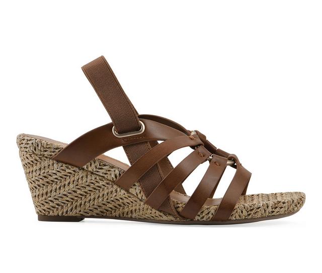Women's White Mountain Ataps Wedges in Dark Tan color