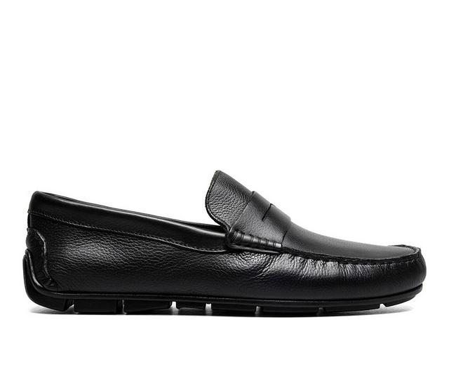 Florsheim Lago Penny Driver Slip-On Shoes in Blk Tumble color