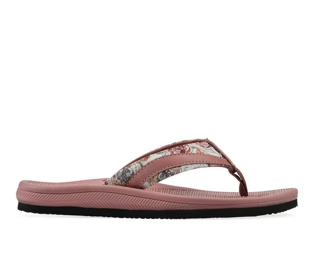Women's White Mountain Bays Flip-Flops in Blush Floral color