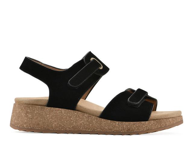 Women's White Mountain Gelato Wedge Sandals in Black color