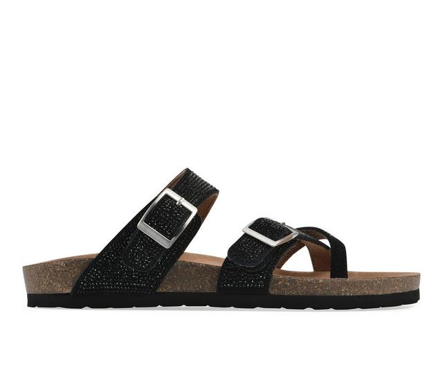 Women's White Mountain Grays Footbed Sandals in Black color