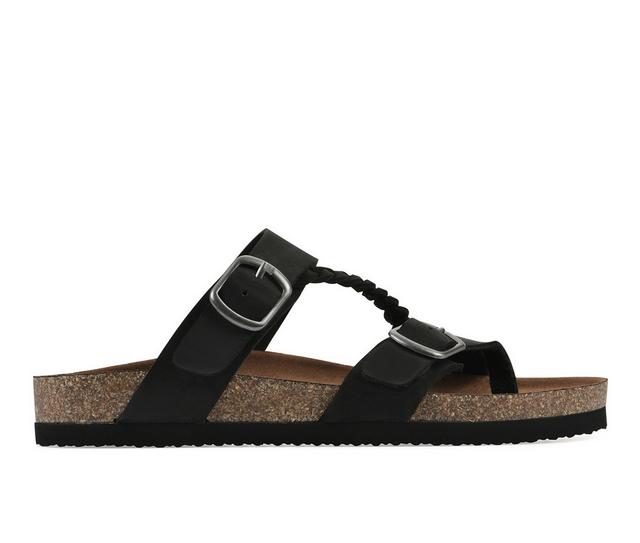 White Mountain Hammy Footbed Sandals in Black color