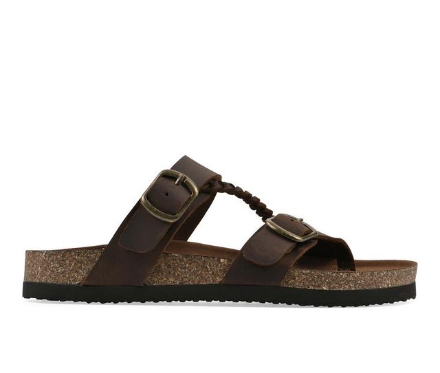 White Mountain Hammy Footbed Sandals in Brown color