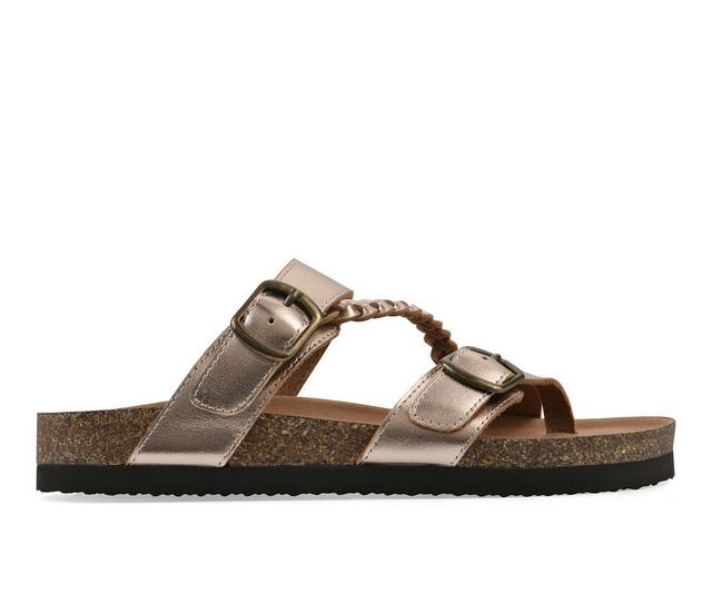 White Mountain Hammy Footbed Sandals in Rosegold color