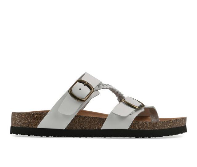 White Mountain Hammy Footbed Sandals in White color