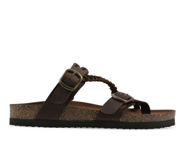 Women's White Mountain Haziest Footbed Sandals in Brown color