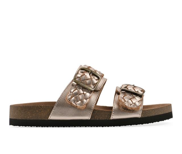 Women's White Mountain Hey Hey Footbed Sandals in Rosegold color