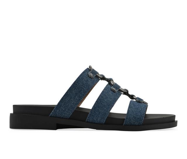 Women's White Mountain Koala Slide Sandals in Denim Blue color
