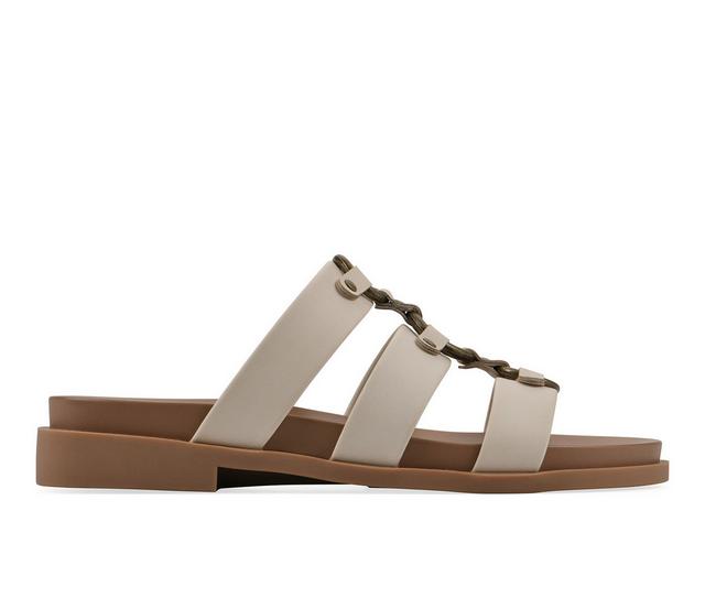 Women's White Mountain Koala Slide Sandals in Eggshell color