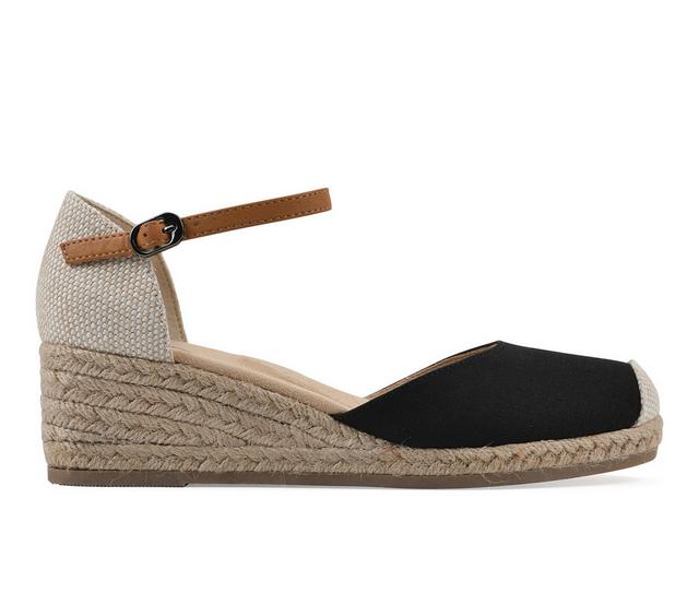 Women's White Mountain Maintain Wedge Sandals in Black W color
