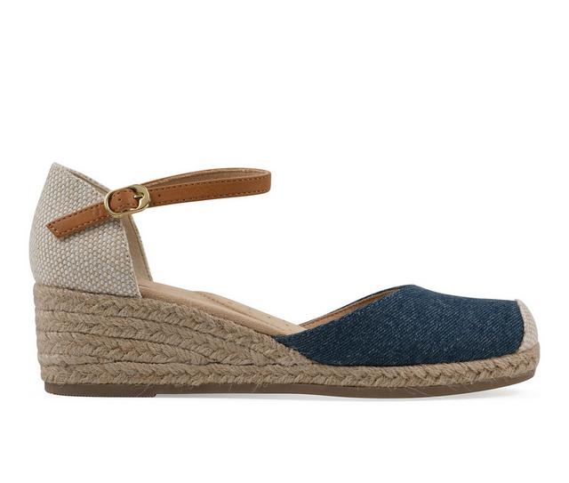 Women's White Mountain Maintain Wedge Sandals in Dark Denim W color