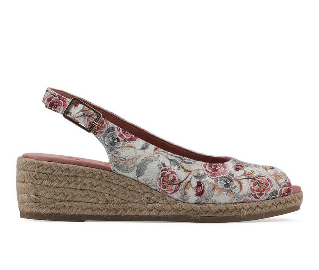 Women's White Mountain Maize Wedges in Blush Floral W color