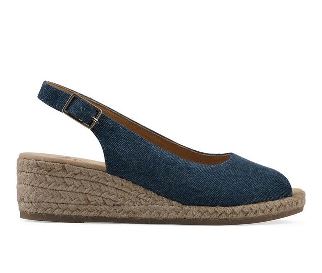 Women's White Mountain Maize Wedges in Dark Blue W color