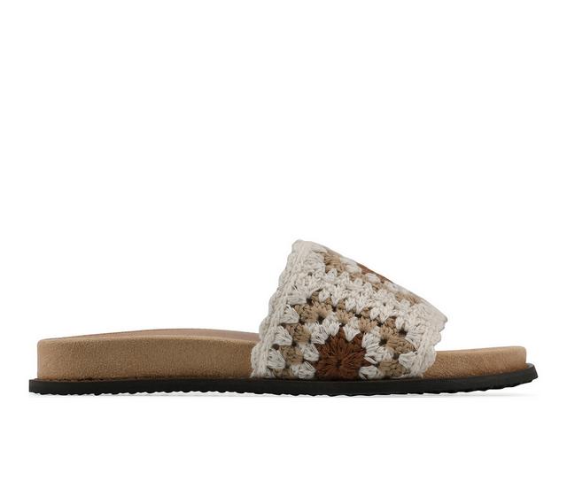 Women's White Mountain Maxim Footbed Sandals in Cream Multi color