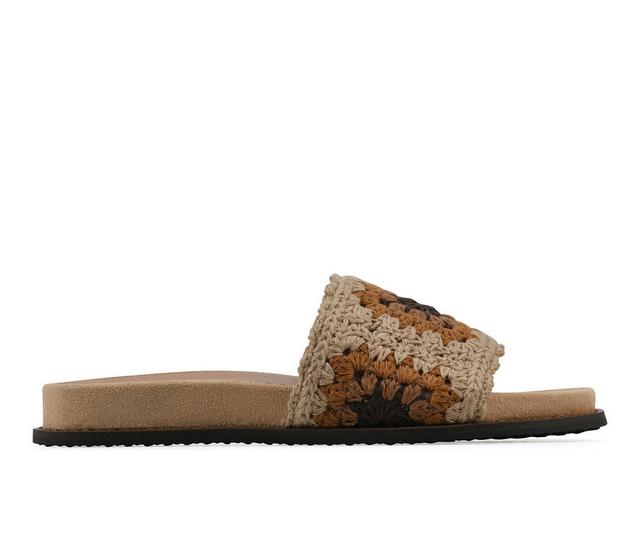 Women's White Mountain Maxim Footbed Sandals in Tan Multi color