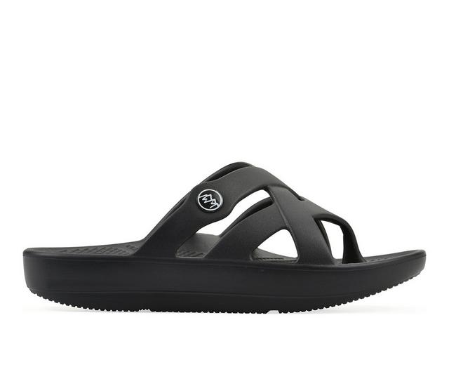 Women's White Mountain Rip Sandals in Black color