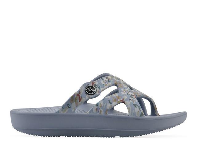 Women's White Mountain Rip Sandals in Light Blue color