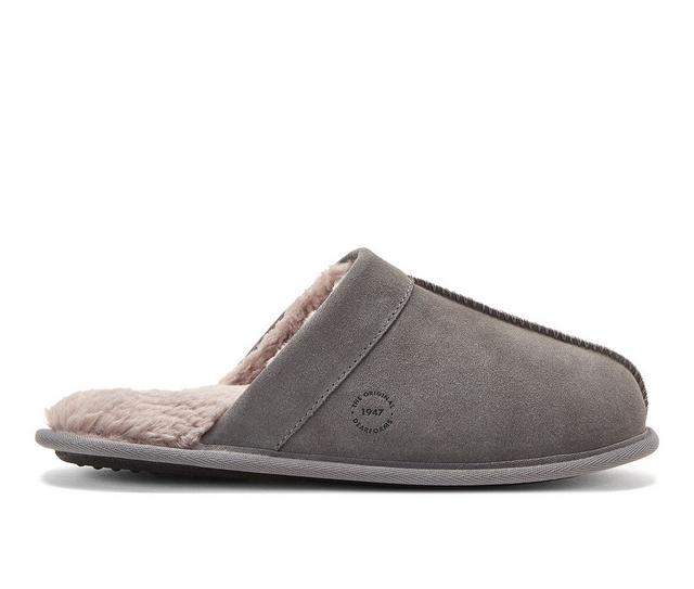 Dearfoams Kirk Suede Scuff Slippers in Grey color
