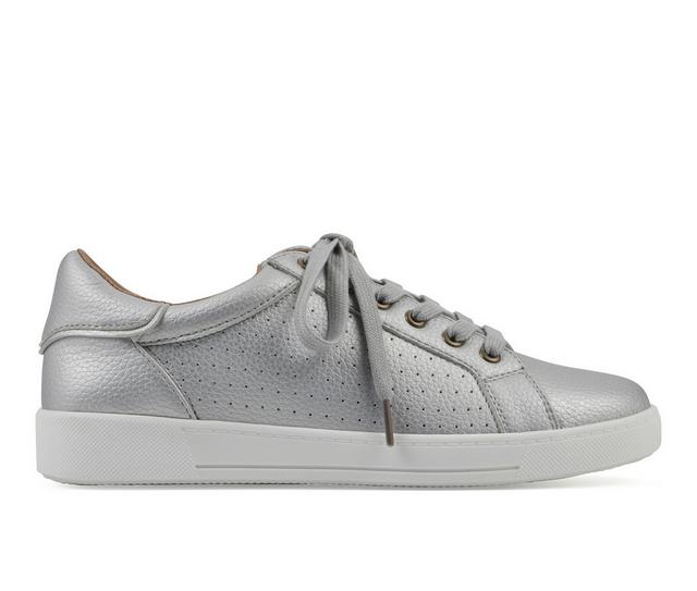 Women's White Mountain Uniform Sneakers in Silver color