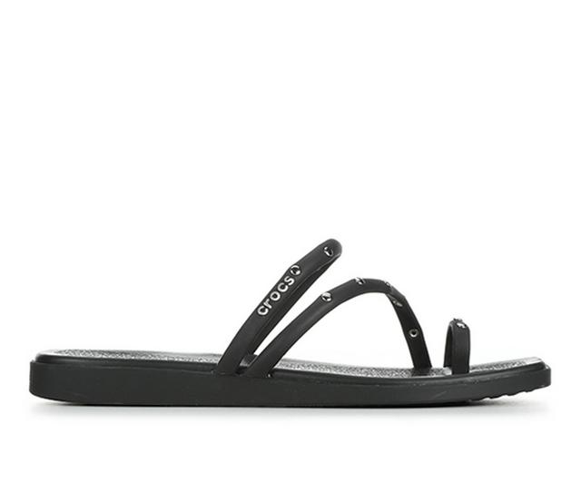 Women's Crocs Miami Studded Toe Loop in Black color