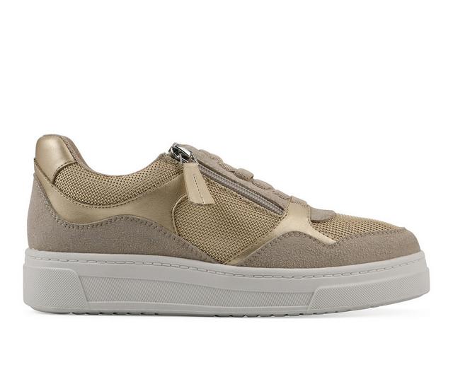 Women's White Mountain Uplit Sneakers in Beach Wood color