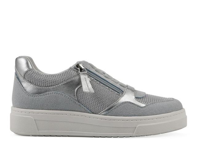 Women's White Mountain Uplit Sneakers in Light Blue color