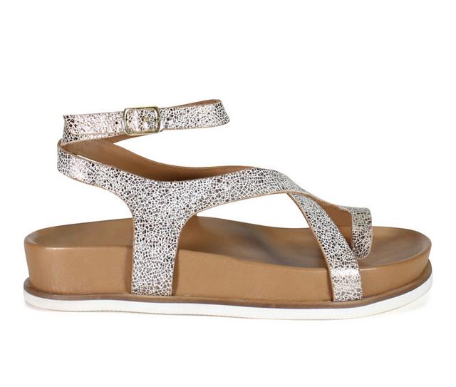 Women's DIBA TRUE Carn Ival Footbed Sandals in Gold color