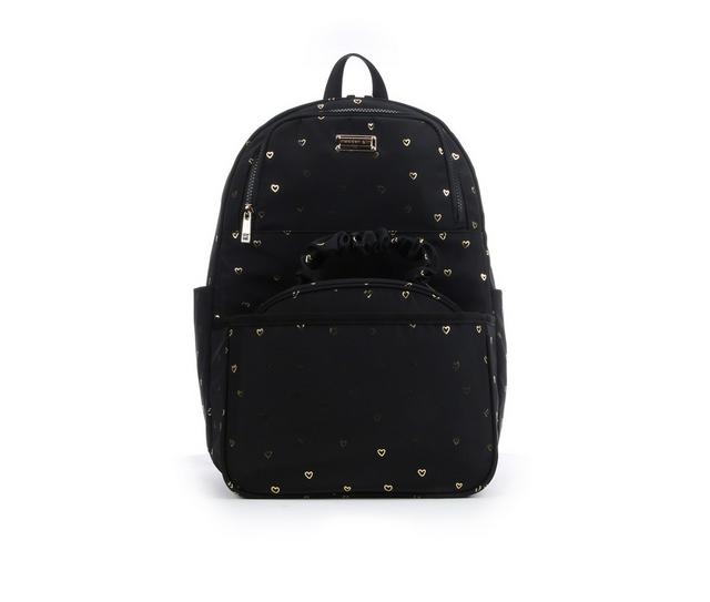 Madden Girl Nylon Dome Backpack & Lunch Tote in Black Foil Hear color