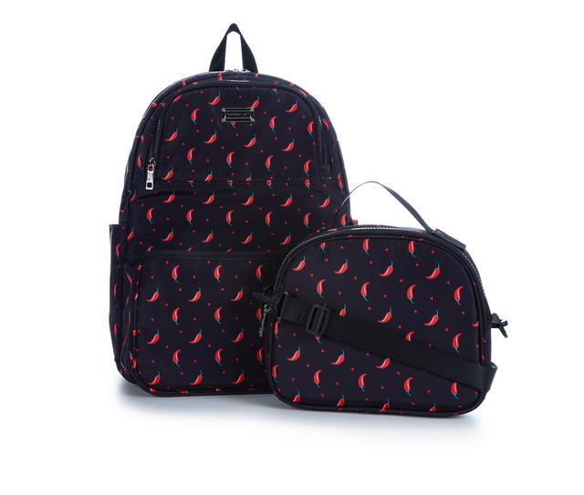 Madden Girl Nylon Dome Backpack & Lunch Tote in Pepper Heart color