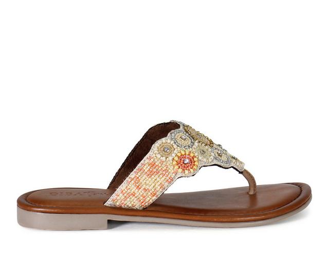 Women's DIBA TRUE Kali Nite Flip-Flops in Tan/Beige/Multi color
