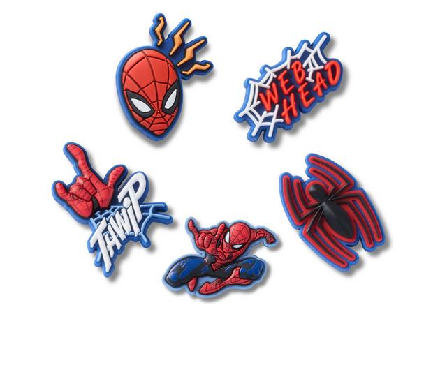 Crocs Jibbitz Licensed 5 Pack in Spider-Man color