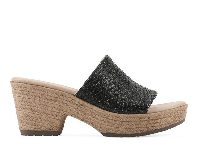 Women's Cliffs by White Mountain Blancia Wedges in Black Metallic color
