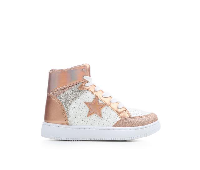 Girls' Kensie Girl Little Kid & Big Kid Star Hi-Top Sneaker in White/Gold color