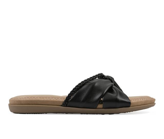 Women's Cliffs by White Mountain Fasha Slide Sandals in Black color