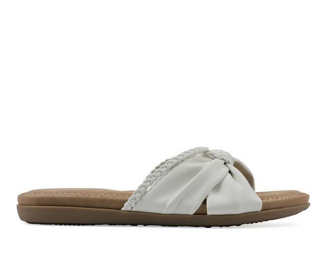 Women's Cliffs by White Mountain Fasha Slide Sandals in White color