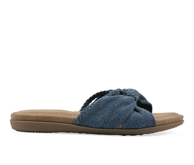 Women's Cliffs by White Mountain Fasha Slide Sandals in Blue color