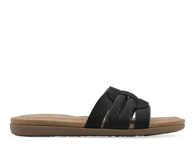 Women's Cliffs by White Mountain Fraley Slide Sandals in Black color