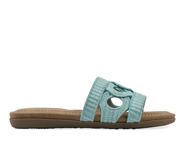 Women's Cliffs by White Mountain Fraly Slide Sandals in Lt Blue color