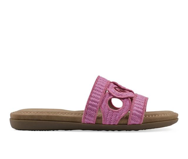 Women's Cliffs by White Mountain Fraly Slide Sandals in Fuchsia color