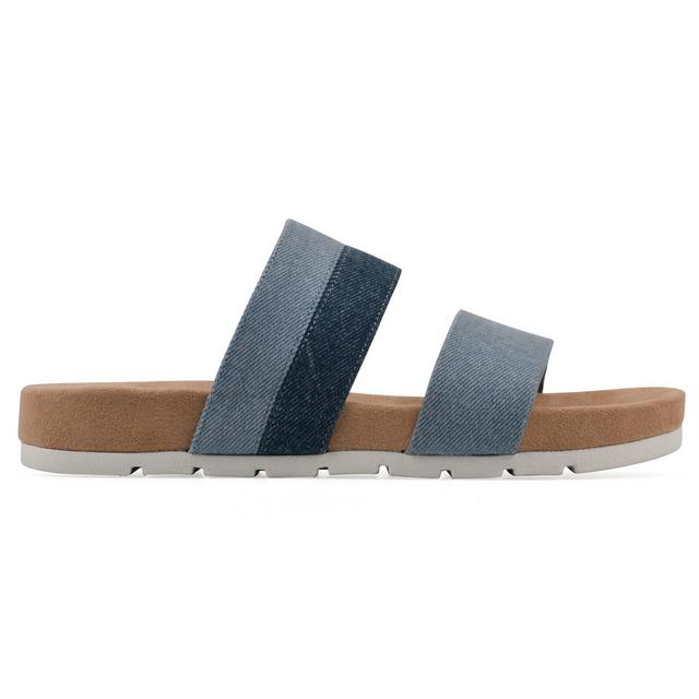 Women's Cliffs by White Mountain Tammy Slide Sandals in Mid Blue color