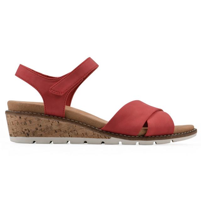 Women's Cliffs by White Mountain Tinna Wedges in Red color
