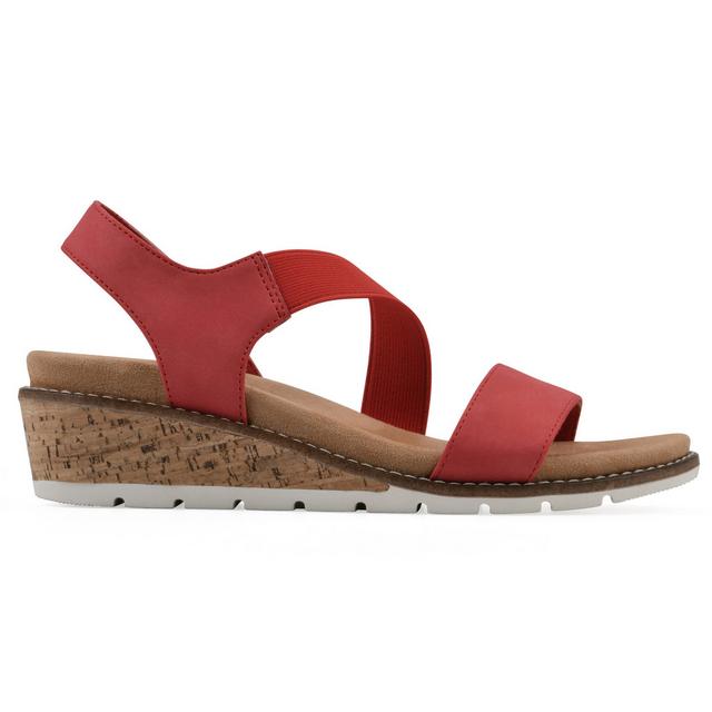 Women's Cliffs by White Mountain Tinnley Wedges in Red color