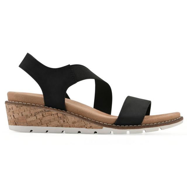 Women's Cliffs by White Mountain Tinnley Wedges in Black color