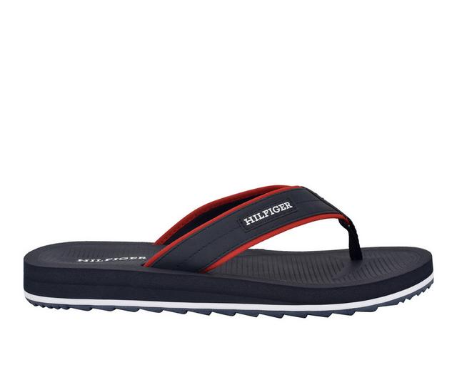 Men's Tommy Hilfiger Orlind Flip-Flops in Navy/Red Multi color