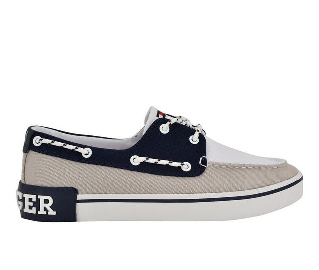 Men's Tommy Hilfiger Rice Boat Shoes in Gry/Wht/Nvy color