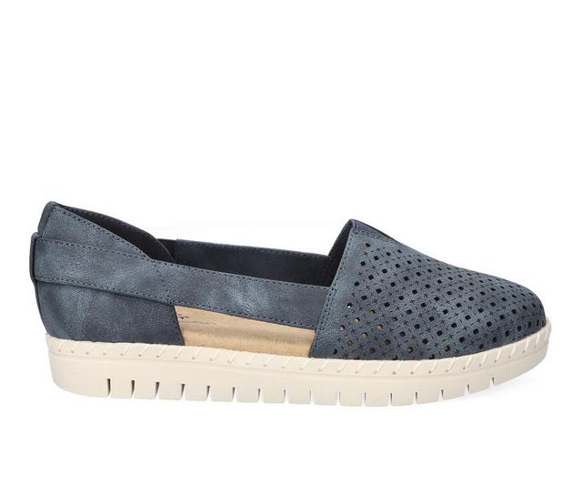 Women's Easy Street Fedra Flats in Navy color