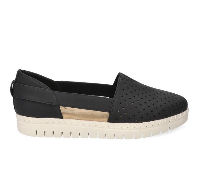 Women's Easy Street Fedra Flats in Black color