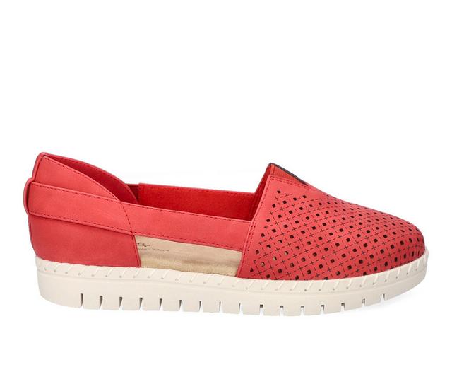 Women's Easy Street Fedra Flats in Red color