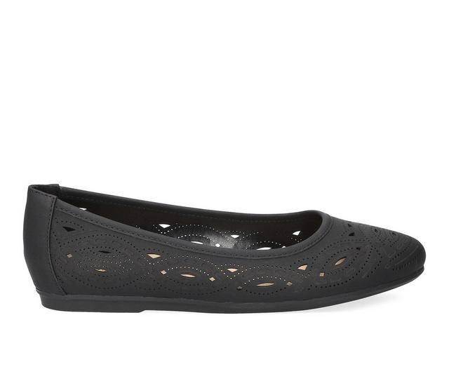 Women's Easy Street Jackie Flats in Black color