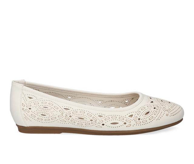Women's Easy Street Jackie Flats in White color